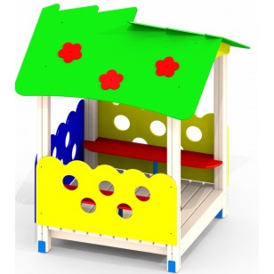 Детский домик из дерева Цветочек P35 для игровой площадки 
